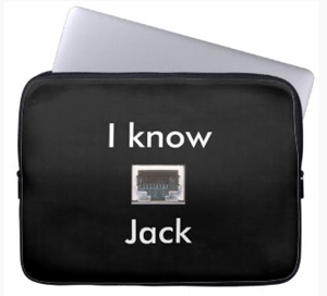 I know Ethernet Jack humorous techie laptop sleeve. Get one for yourself now.